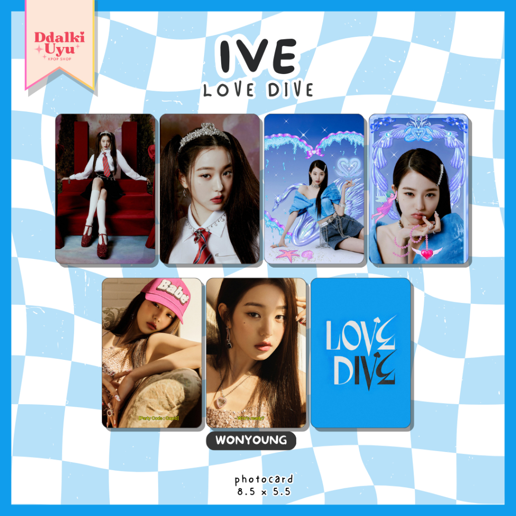 [set] IVE photocard LOVE DIVE - pc kpop 2 sisi 8.5 x 5.5 cm koleksi kartu foto korea unoff yujin gae