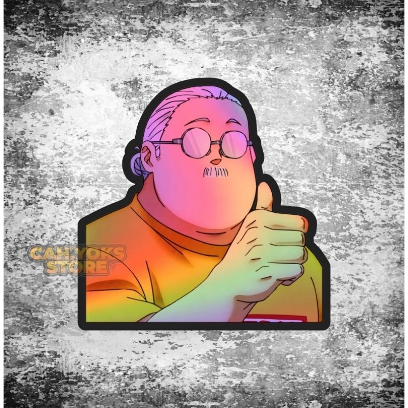 Stiker Anime Hologram Sakamotodays ukuran -+5*5cm bahan Maxdecal (paling tebal)  Sudh laminasi gloss