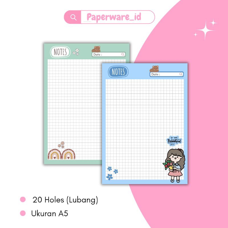

looseleaf a5 tema cute little girl / refill binder karakter / kertas file karakter / refill binder a5