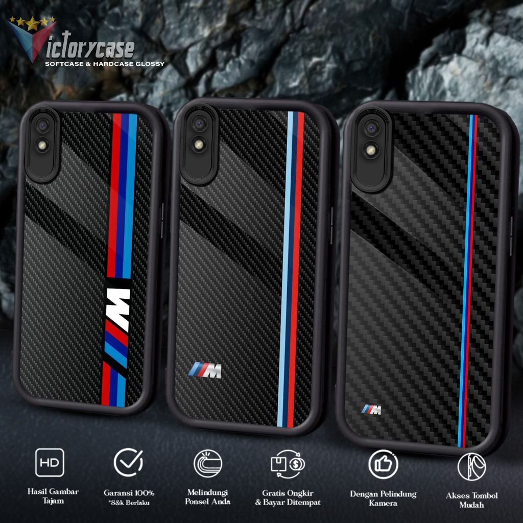 Softcase Glass kaca untuk REDMI 9A KRBON Casing Handphone Case Procamera