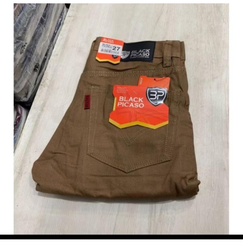 CELANA KATUN STANDAR PRIA TEBAL/CELANA CHINOS PRIA KATUN STANDAR TIDAK STREACH BLACK PICASSO