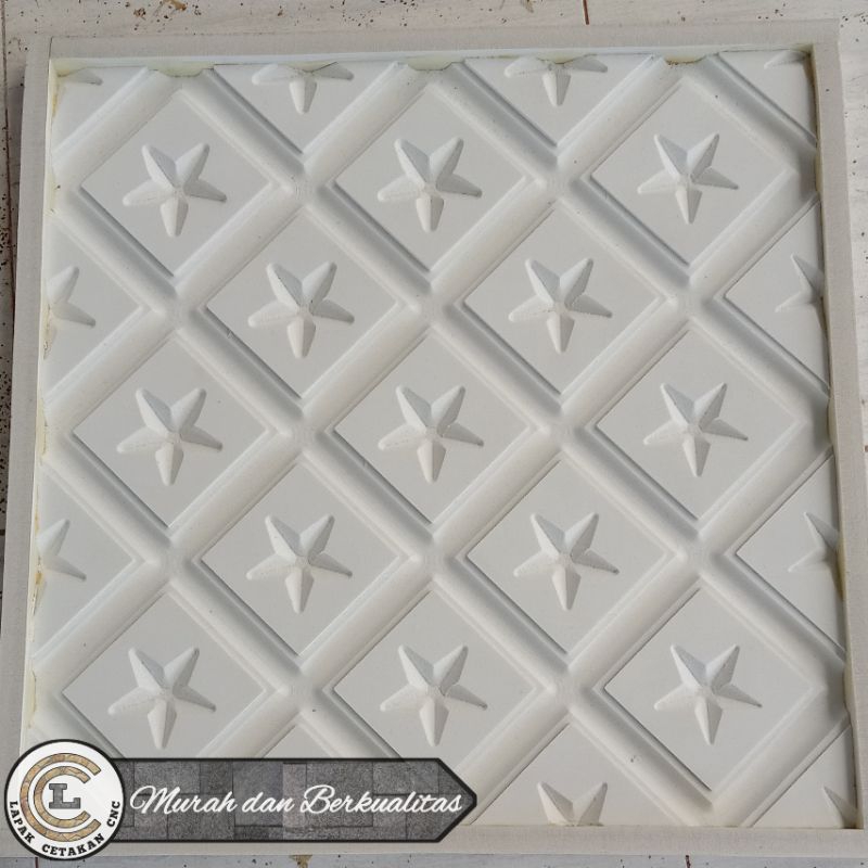 Cetakan Masif GRC Model Panel Dinding Motif tipe Cekung Bintang Trap ukuran 50x50