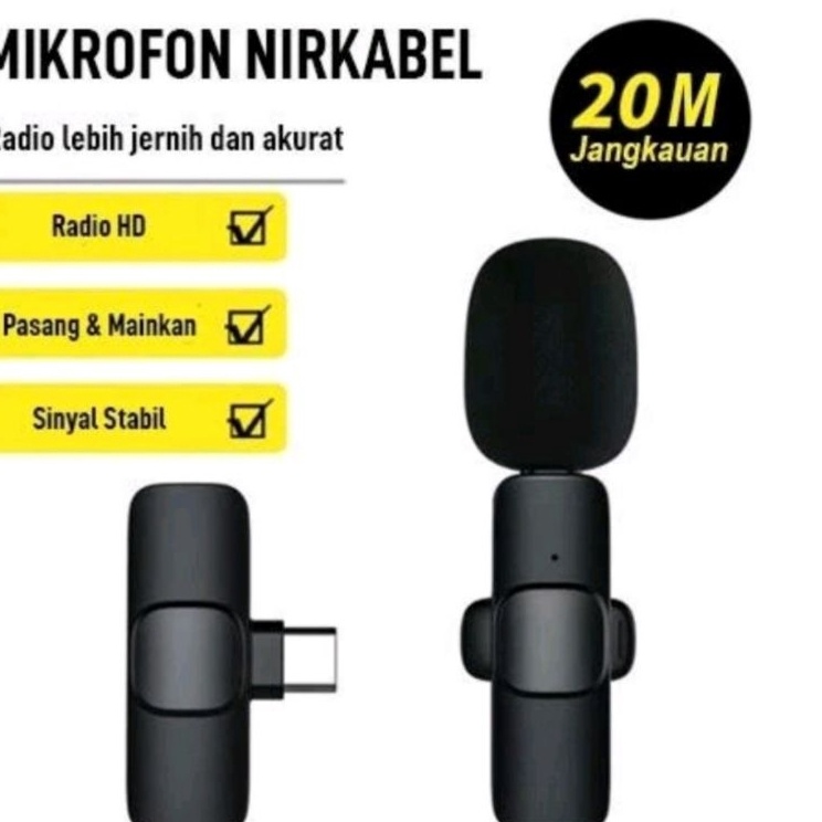 Spesial K8 Microphone Mic Clip On Youtuber Wireless Usb  Mic Youtuber Bluetooth K8