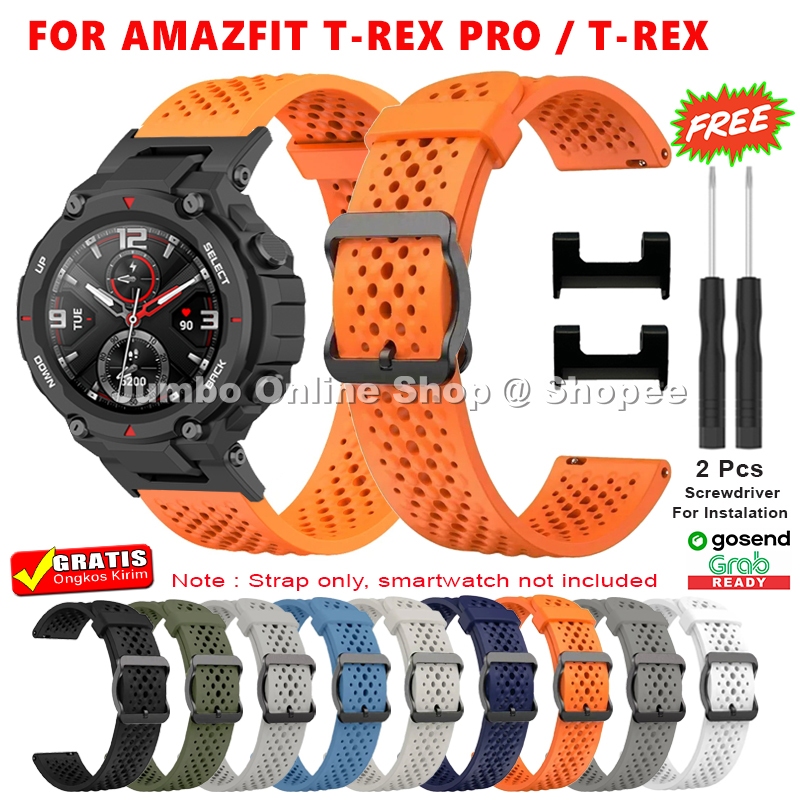 Strap Tali Jam AMAZFIT T-REX PRO - AMAZFIT TREX - Model Dothole Silicone Rubber Strap 22MM