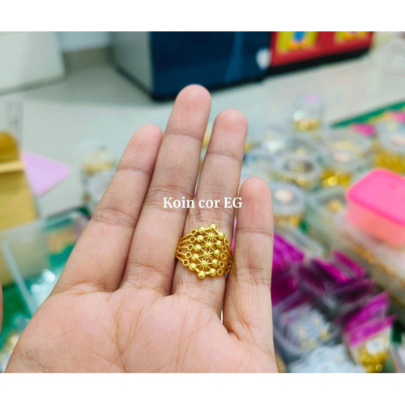 Cincin Borobudur kuningan koin