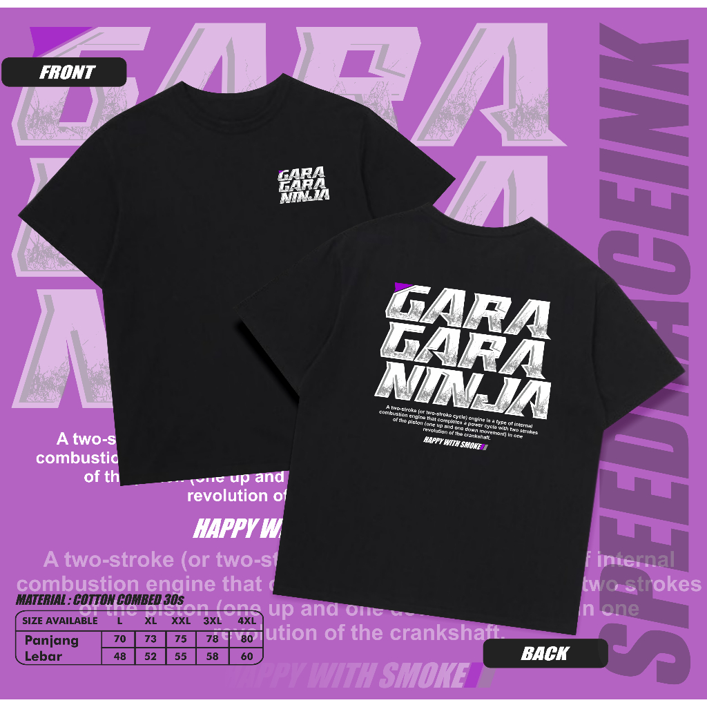 Kaos Gara Gara Ninja Tshirt Baju Kaos Ninja 2 Tak Ninja 2 Stroke Ninja 150 SS R RR Ninja 250 Kaos Mo