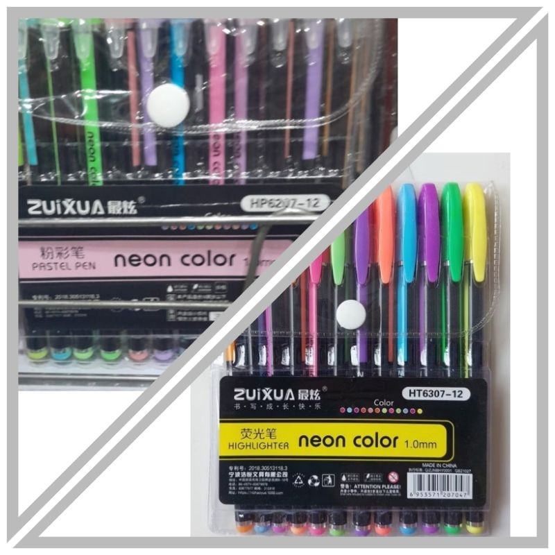 

1 SET Pulpen 12 Warna Neon Color