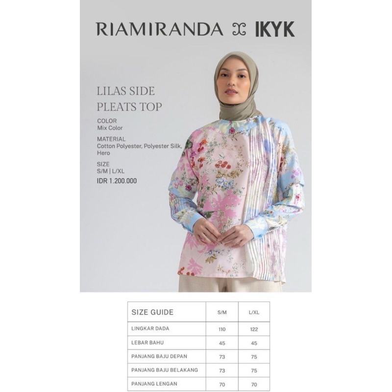 LILAS SIDE PLEATS TOP RIA MIRANDA x IKYK, NEW ORIGINAL WITH TAG