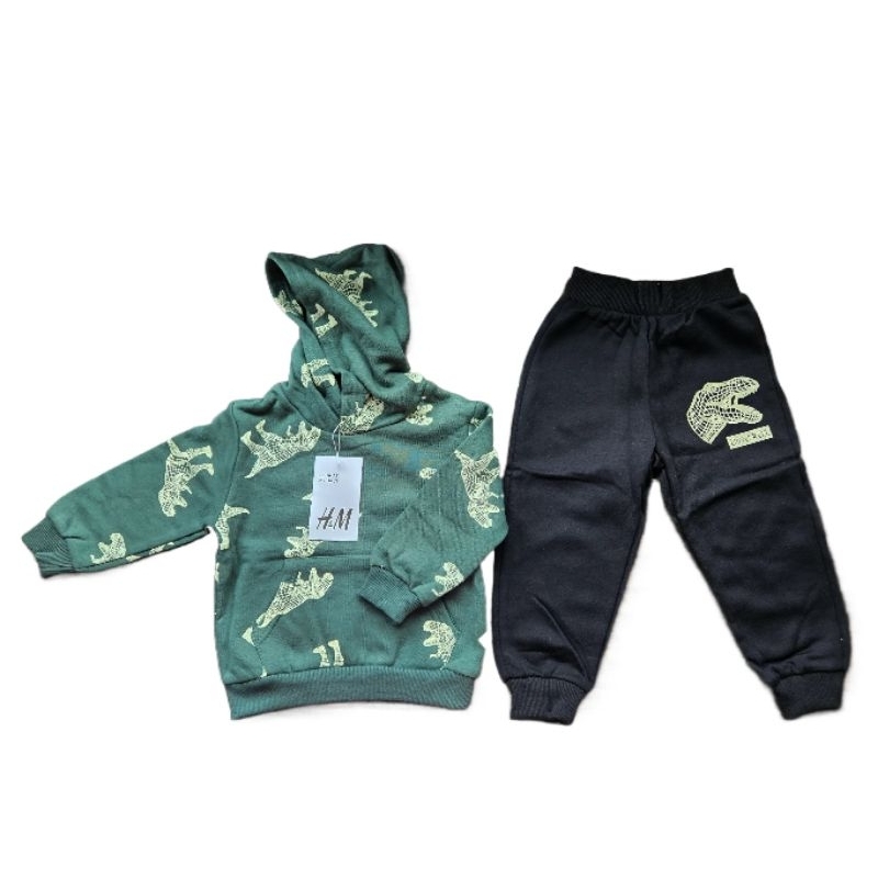 set hoddie jogger dino hm