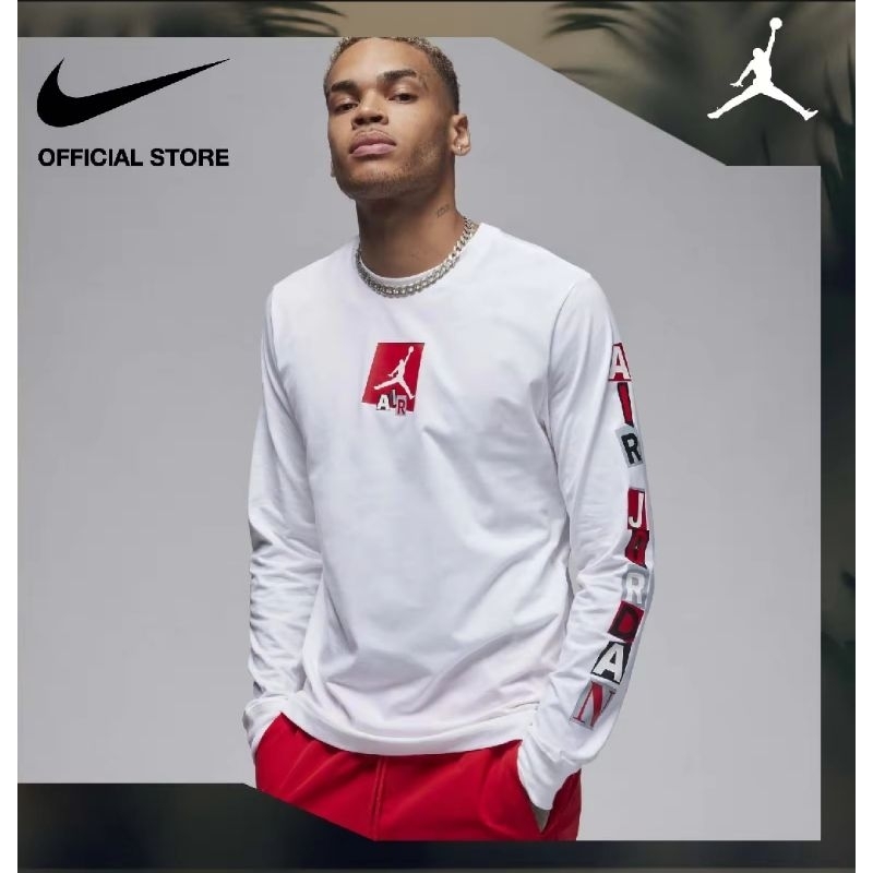 Kaos Jordan Brand Graphic Long-Sleeve T-Shirt - White [FD7017-100]