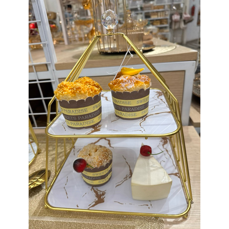 Serving Tray SQ Marble White | Tempat Kue dan cake