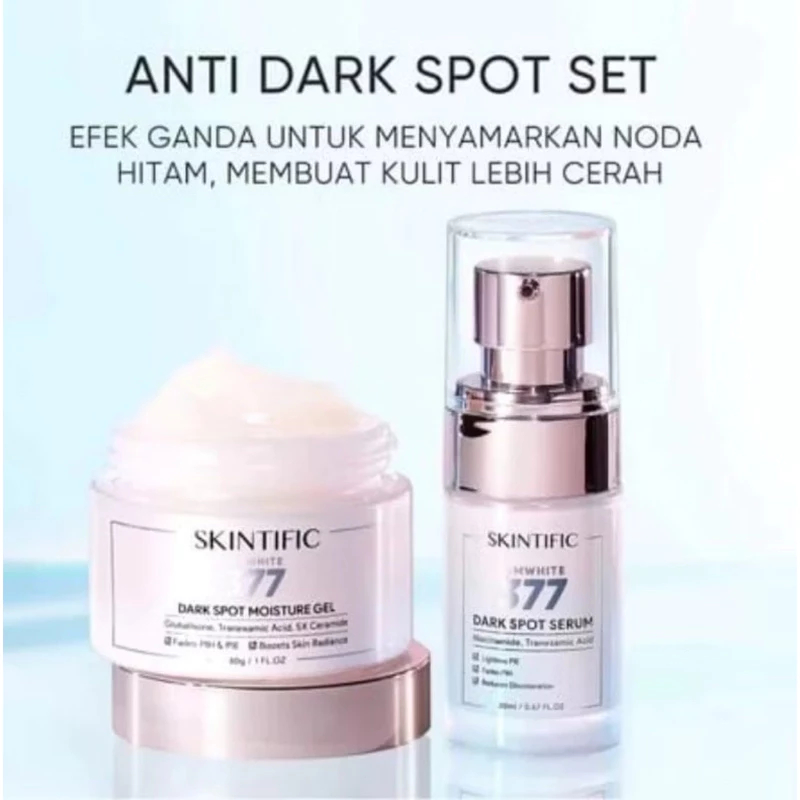 Paket Skintific symwhite 377 dark spot brightening serum&moisturezer gel 30gr