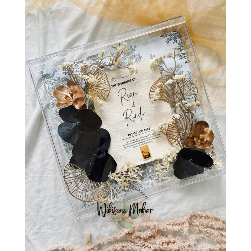 Mahar Akrilik kekinian/ Mahar Akrilik/ Mahar Botanical/ Mahar Frame/ Mahar uang mainan/ Mahar simbol