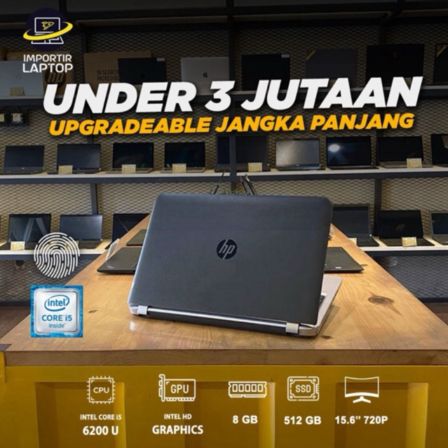 LAPTOP HP UNDER 3JUTA CORE I5 SKYLAKE RAM 8 SSD 512 MULUS GARANSI 1 TAHUN