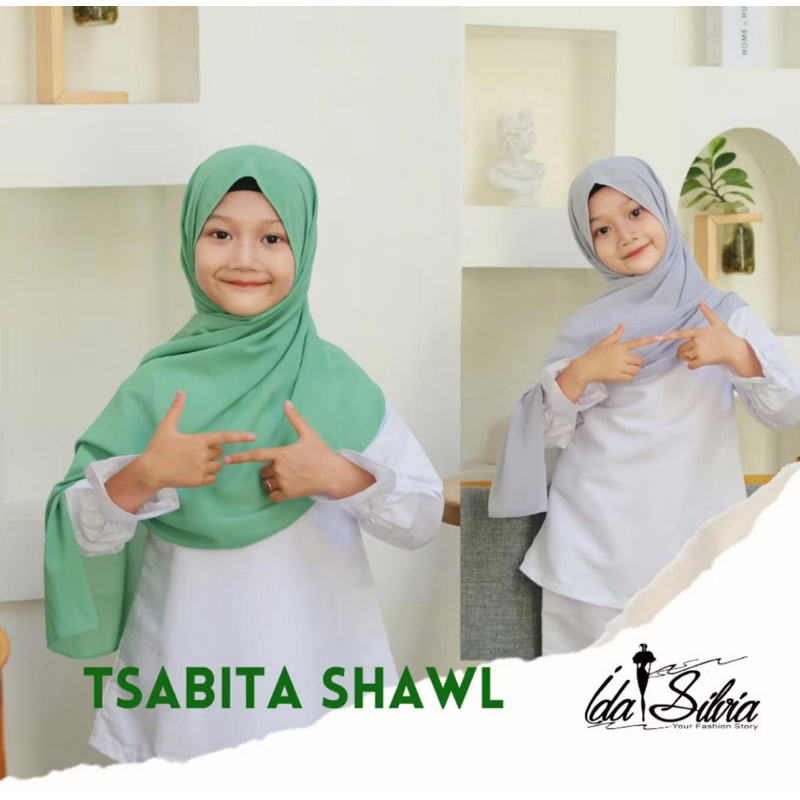 [Grosir/5Pcs]Hijab Pashmina Ceruty Anak Polos By Widya