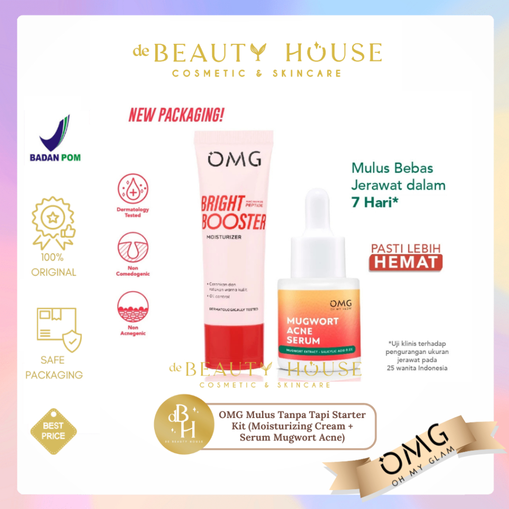 OMG Mulus Tanpa Tapi Starter Kit (Moisturizing Cream + Serum Mugwort Acne)
