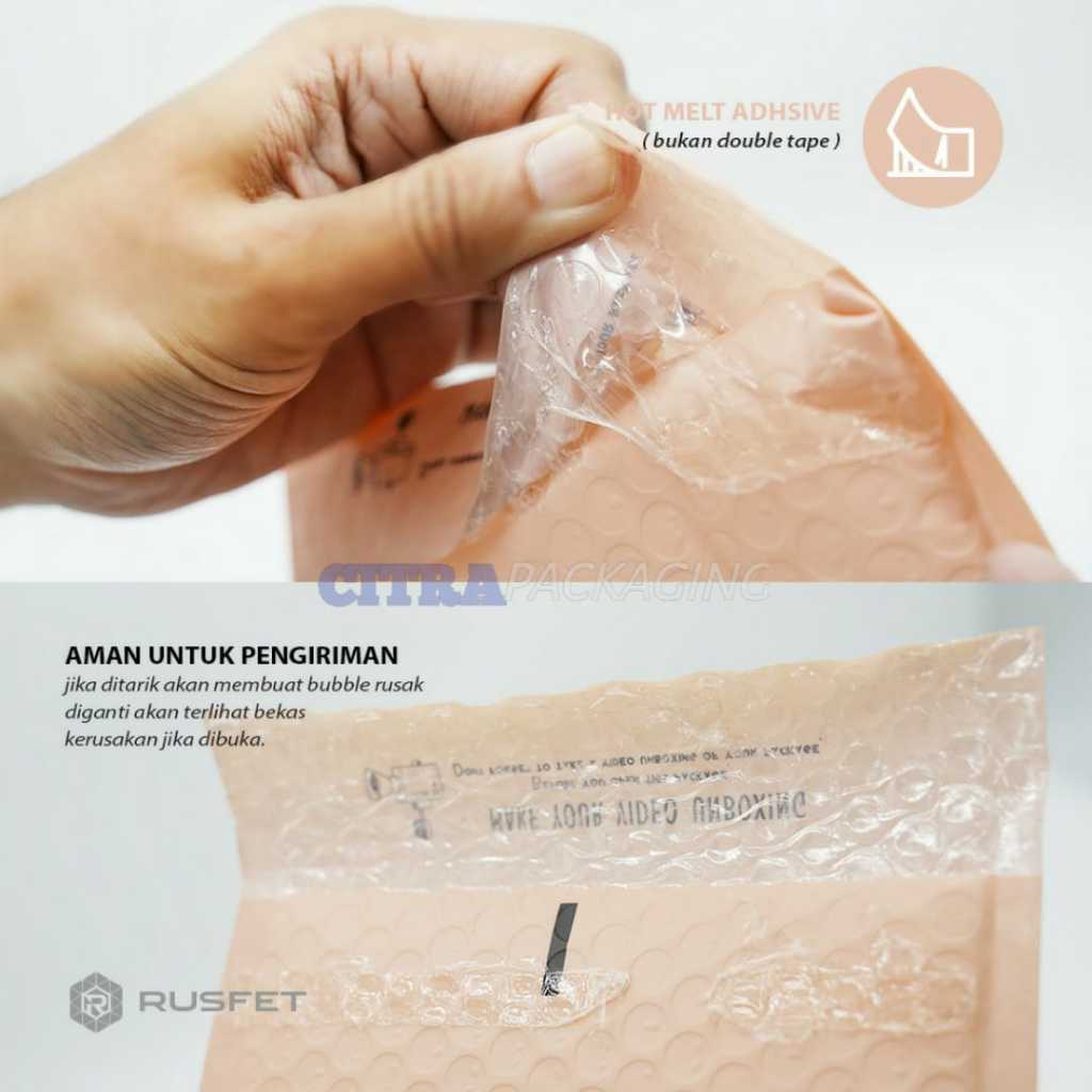 

AMPLOP BUBBLE - BUBBLE MAILER - BUBBLE PACKING HELLO MATTE PINK 25 cm x 30 cm