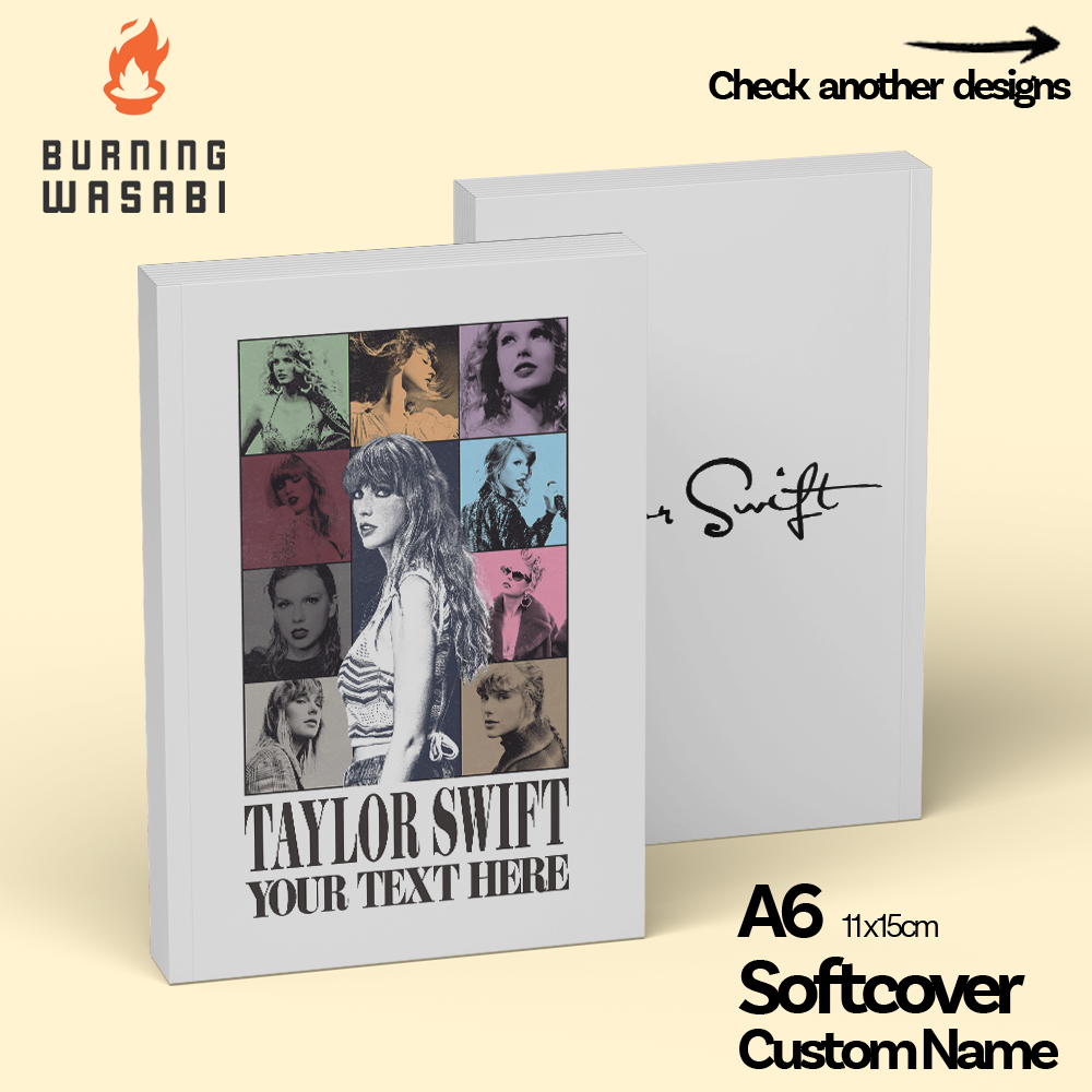 

Buku Saku Pocket Notebook Taylor Swift Eras Tour Softcover Custom Nama Burning Wasabi Diary A6 Polos