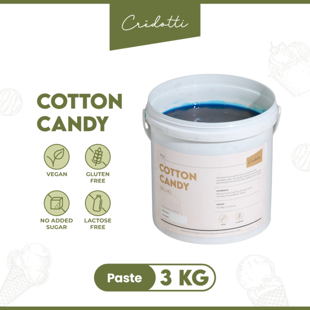 

Cotton Candy Paste Blue Color / Pasta Perisa Gelato Ice Cream Flavor Bakery (3kg)
