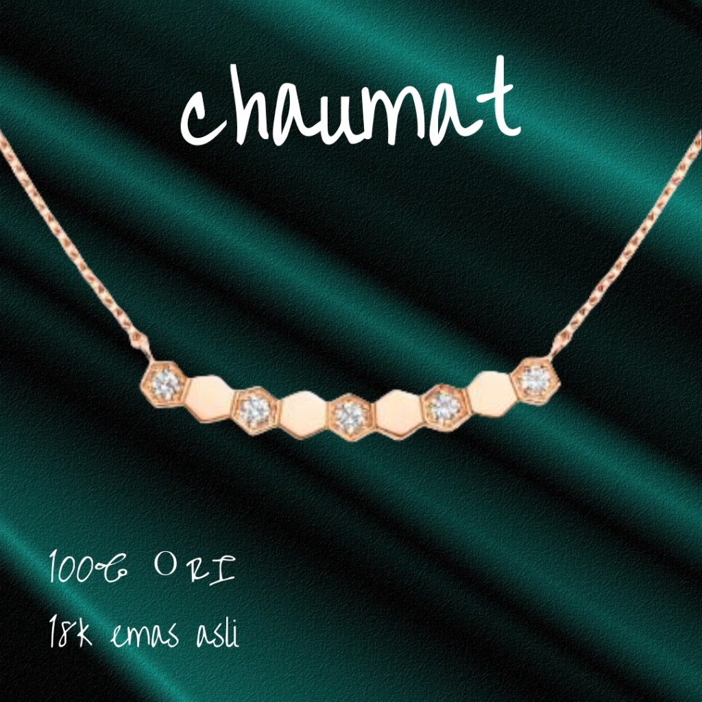 【18k emas asli/100% ОRI】CHÃUMÃT BEE MY LOVE Kalung berlian emas mawar 18K/kalung emas wanita/18K Ros