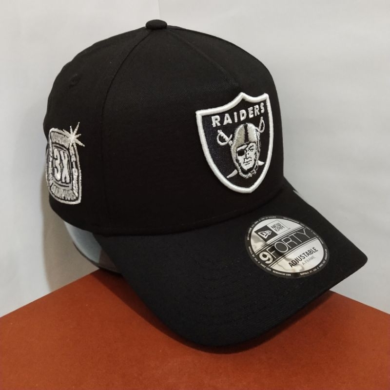 Topi New Era Original 100% 9Forty A-Frame NFL Las Vegas Raiders Champions Black New