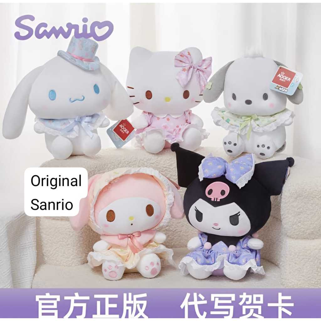 License Sanrio x Aoger Boneka Sanrio Edisi Dress Mewah Sanrio Boneka Sanrio Original