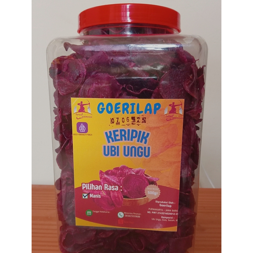 

GOERILAP KERIPIK UBI UNGU MANIS KEMASAN TOPLES 500GR