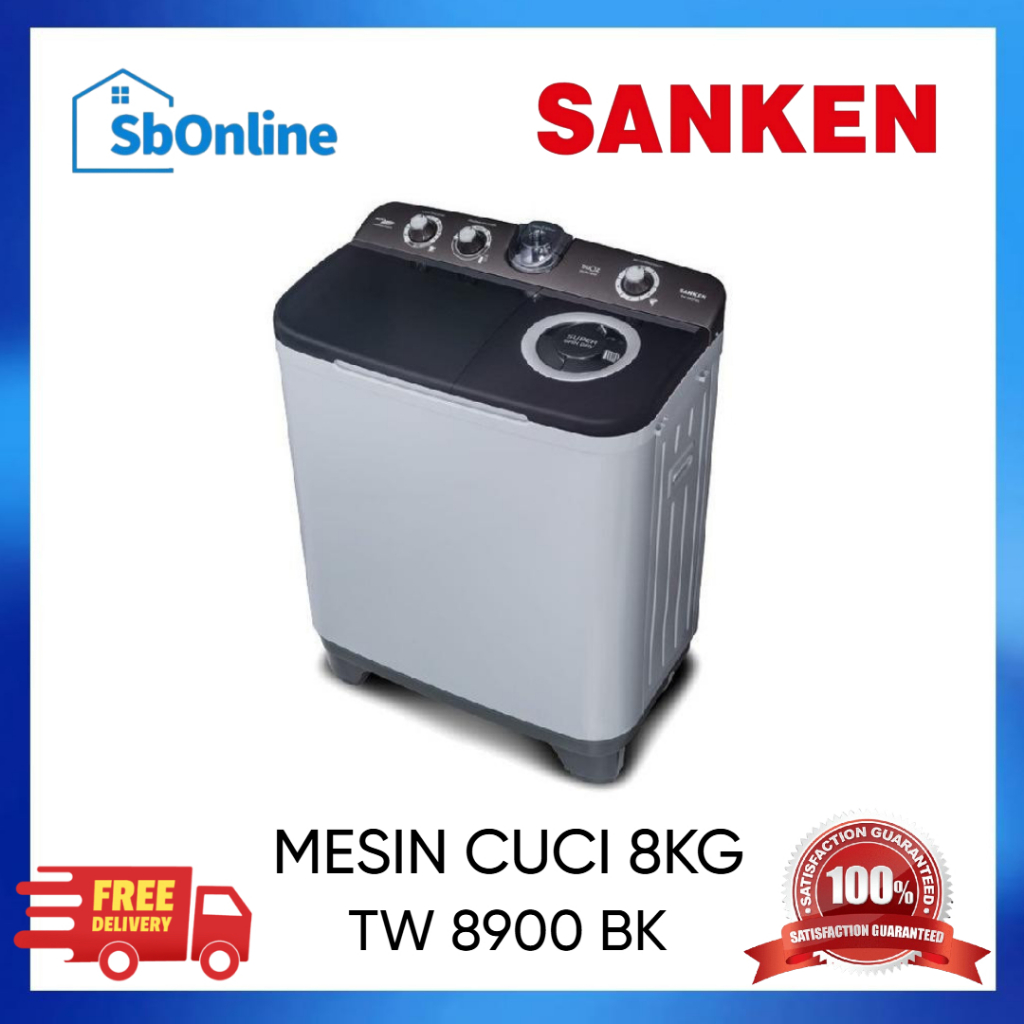 MESIN CUCI SANKEN TW 8900 BK 8KG 2 TABUNG TW8900BK