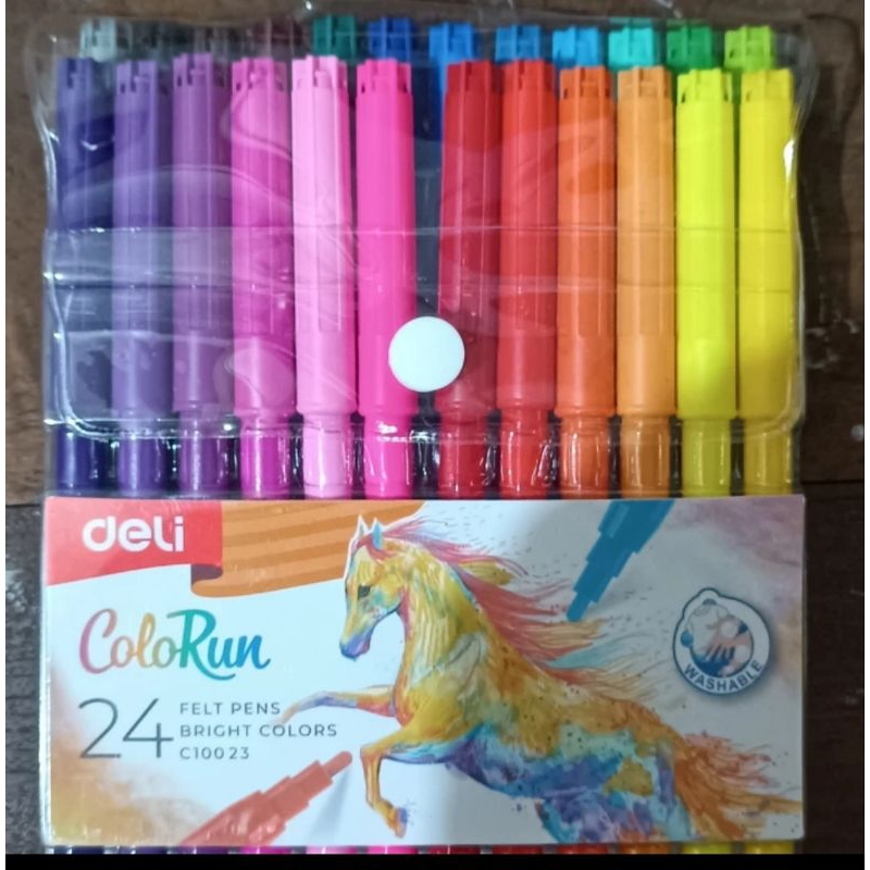 

Deli Felt Pen / Spidol Warna Felt Pen washable 1.0 24 Colour