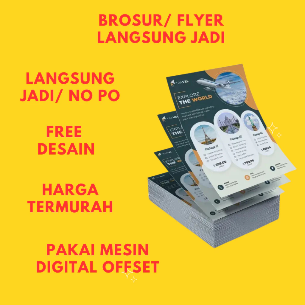 CETAK BROSUR MURAH CUSTOM PROMOSI A4 A5 FREE DESAIN SEHARI JADI