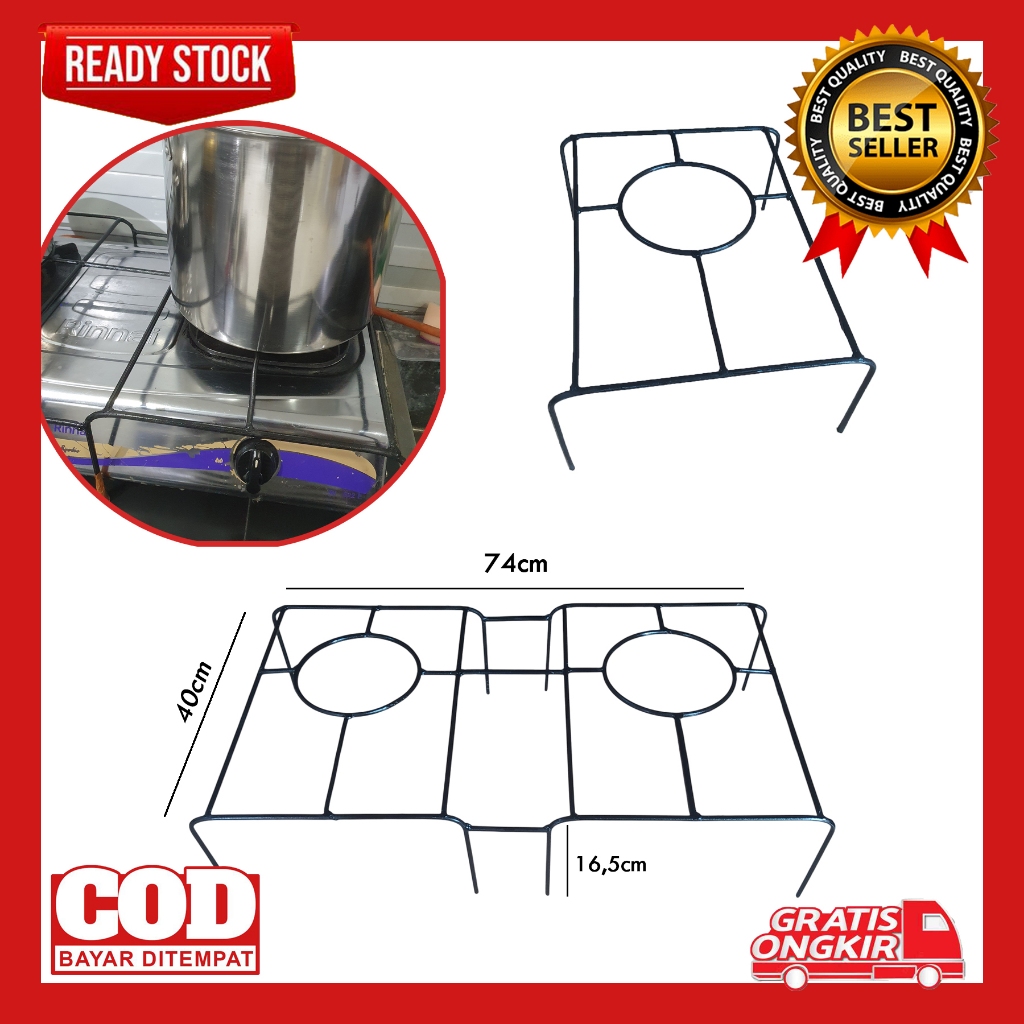 TUNGKU KOMPOR GAS RINNAI 2 TUNGKU / Tatakan oven besi Kokoh / Tatakan Kompor Gas Rinai dll