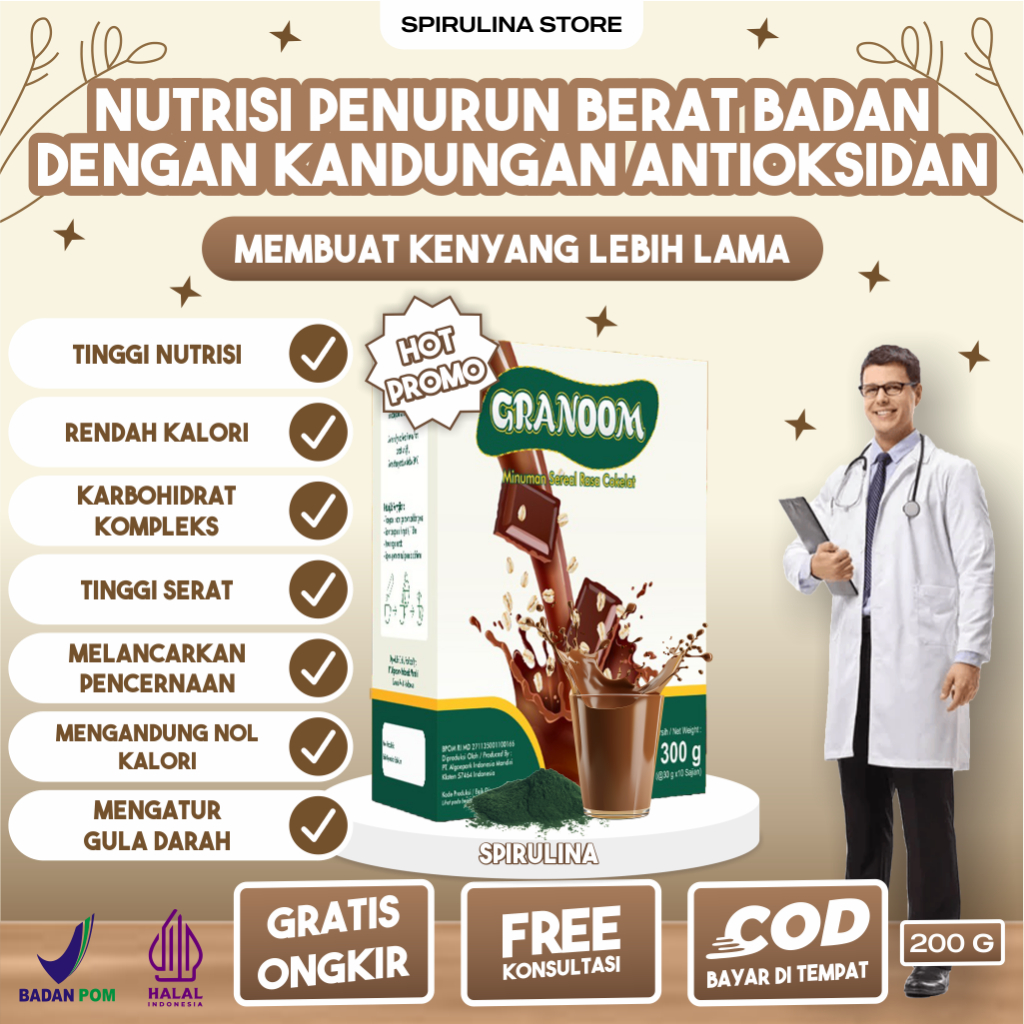 

Terbaik Sereal Solusi Diet Penurunan Berat Badan Cegah Diabetes Granoom Kaya Antioksidan Spirulina