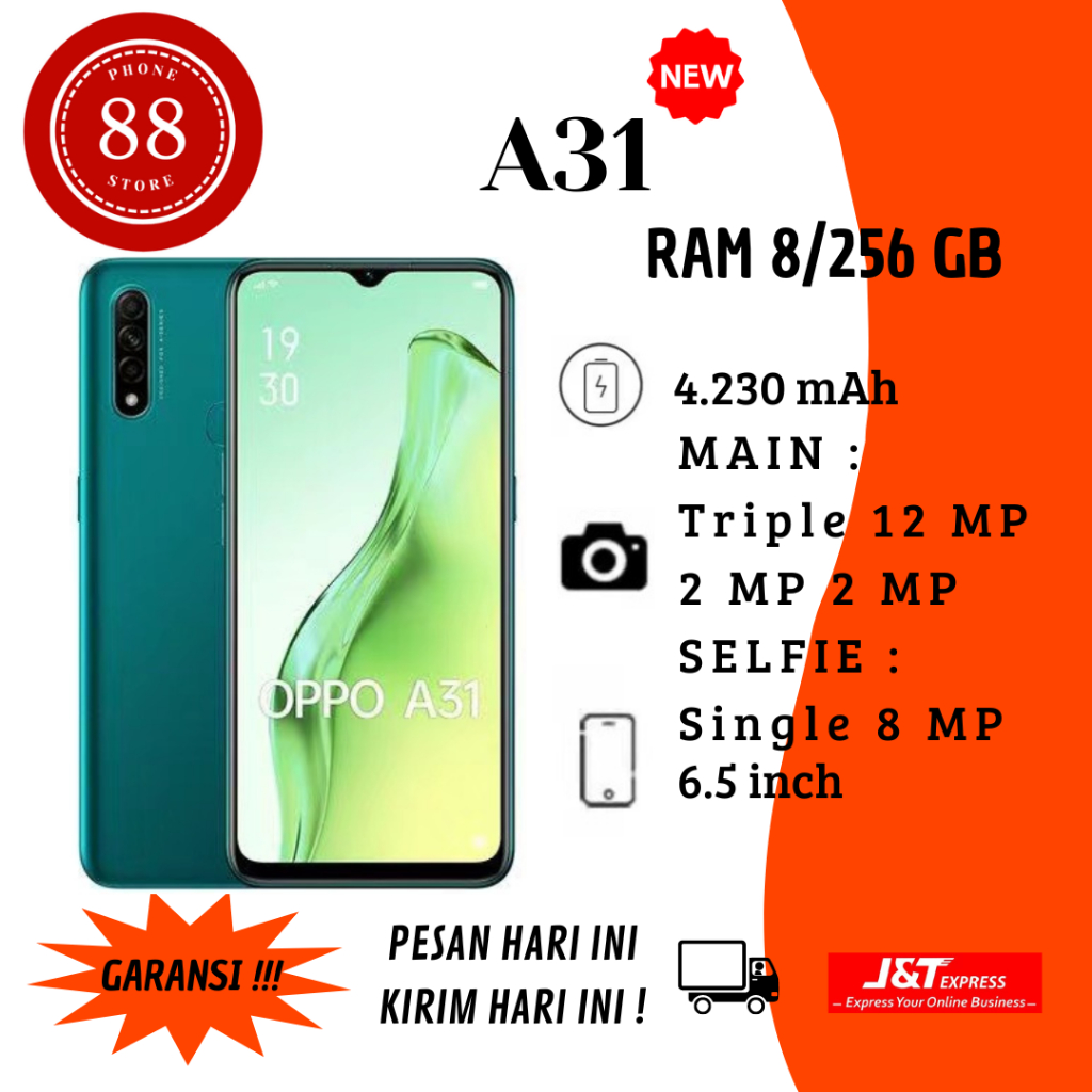 OPPO A31 RAM 8/256GB GARASNI 1TAHUN
