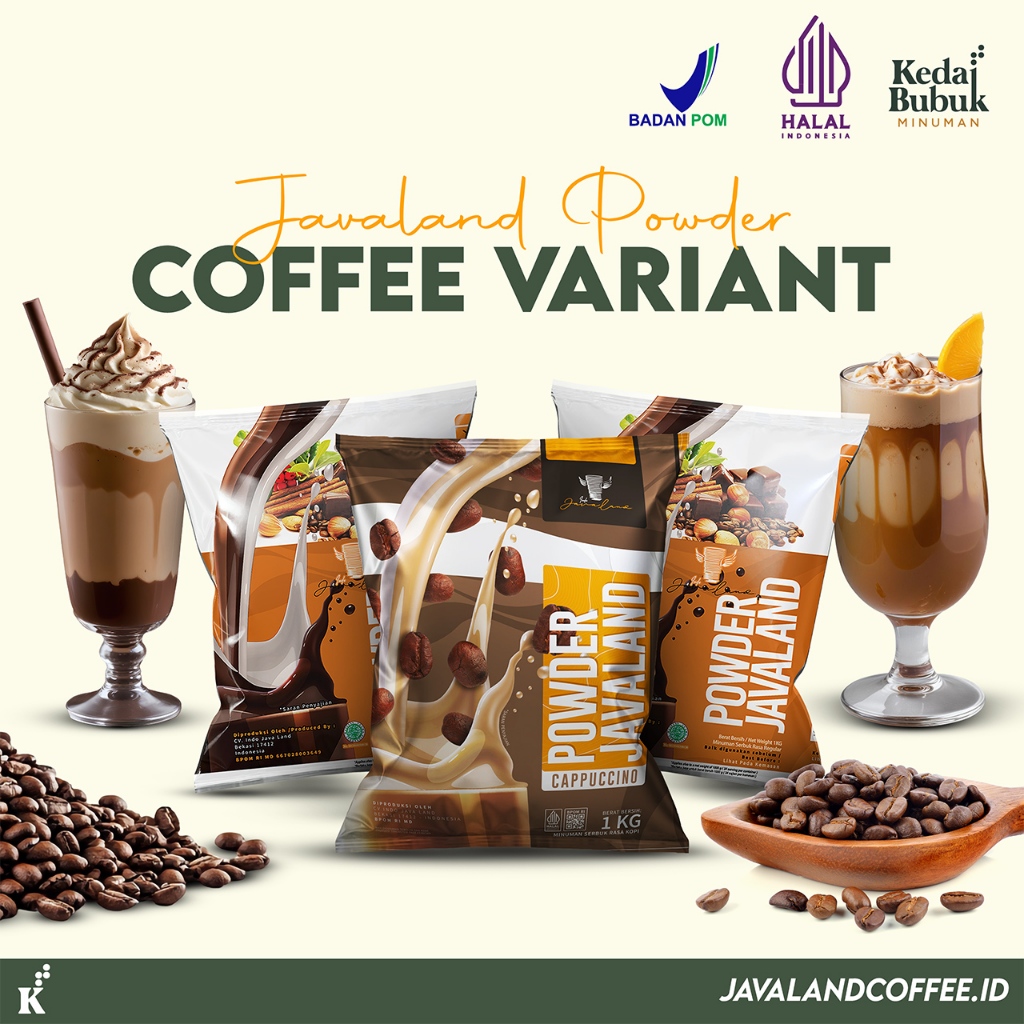 

Javaland Bubuk Minuman Varian Coffee / Kopi 1Kg - Regular Plain | Rasa Cappucino, Mochaccino, Vanilla Latte, Coffee Caramel