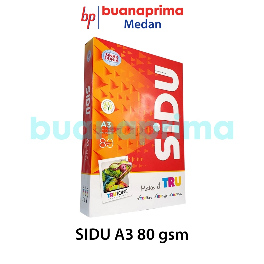 

Kertas HVS SIDU A3 80 gsm per rim Besar Fotocopy Sinar Dunia