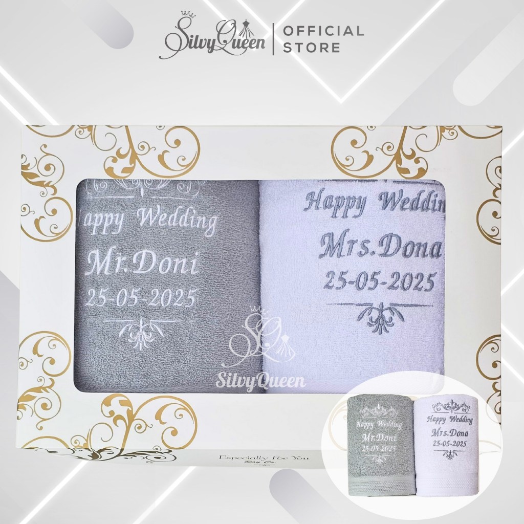 Handuk Bordir Nama Couple