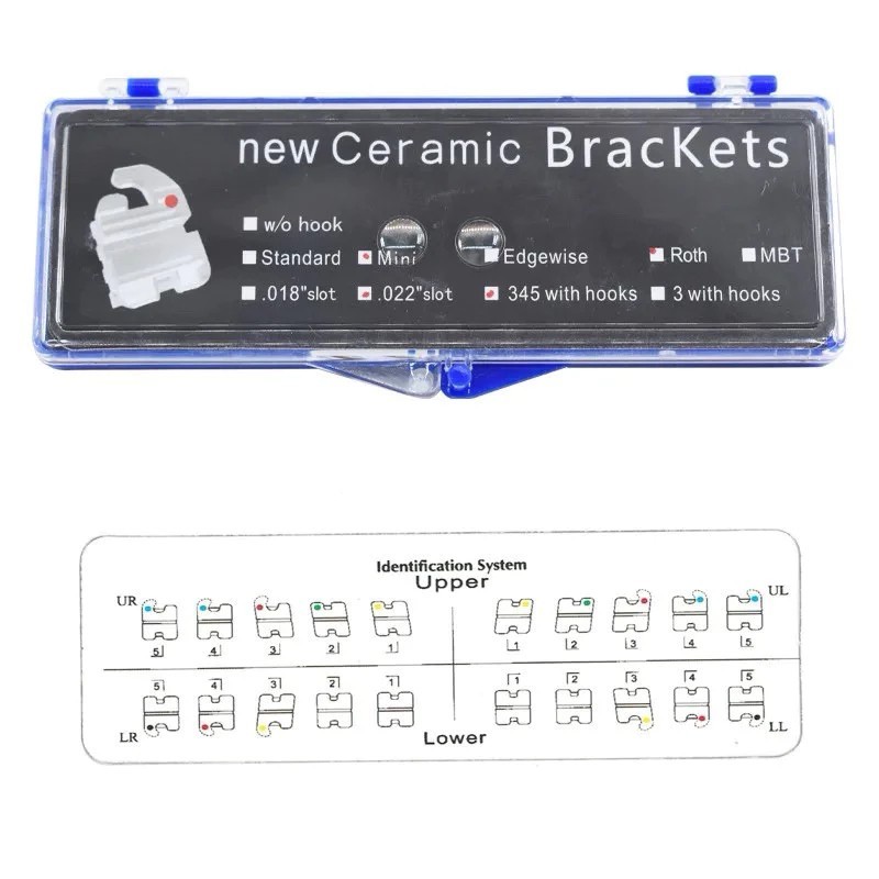 BRACKET BEHEL CERAMIC CLEAR TRANSPARAN ORTHODONTIC ORTHOMERICA - BRACES Permanen American Roth Hook 
