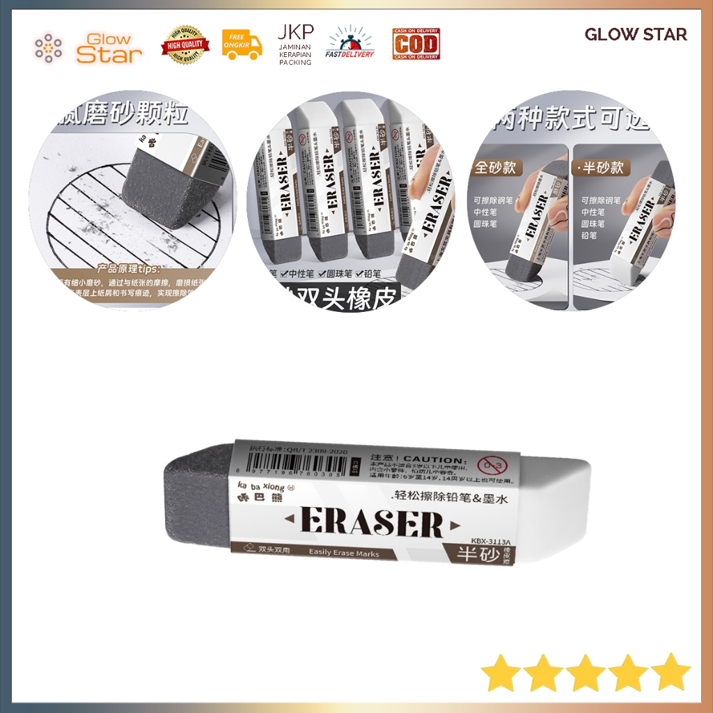 

Penghapus Pensil & Tinta Dual Fungsi, Kepala Ganda, Mudah Menghapus, Tidak Meninggalkan Bekas, Permukaan Kasar, Efektif untuk Pensil & Pulpen, Eraser Setengah Pasir, Nyaman Digunakan, Ukuran Kompak Daya Hapus Tinggi, Ideal untuk Sekola