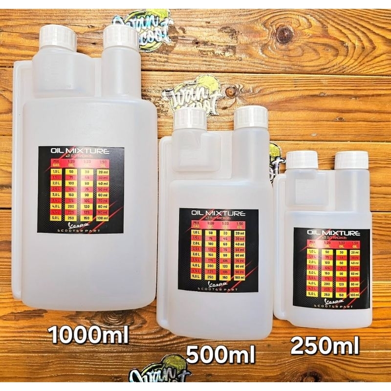BOTOL TAKARAN OLI SAMPING VESPA 250ML 500ML 1000ML