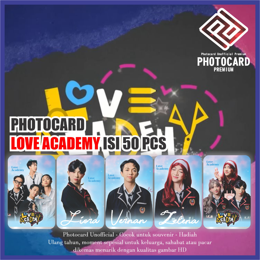 Jual Photocard Love Academy Sptrakori isi 50 Pcs | Bonus Stiker