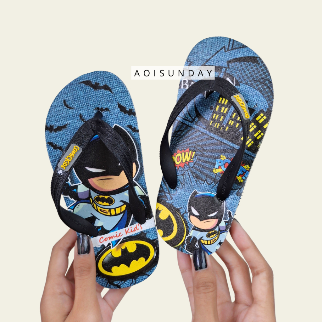 Sandal Anak Laki Laki Motif Batman Usia 3 4 5 6 Tahun
