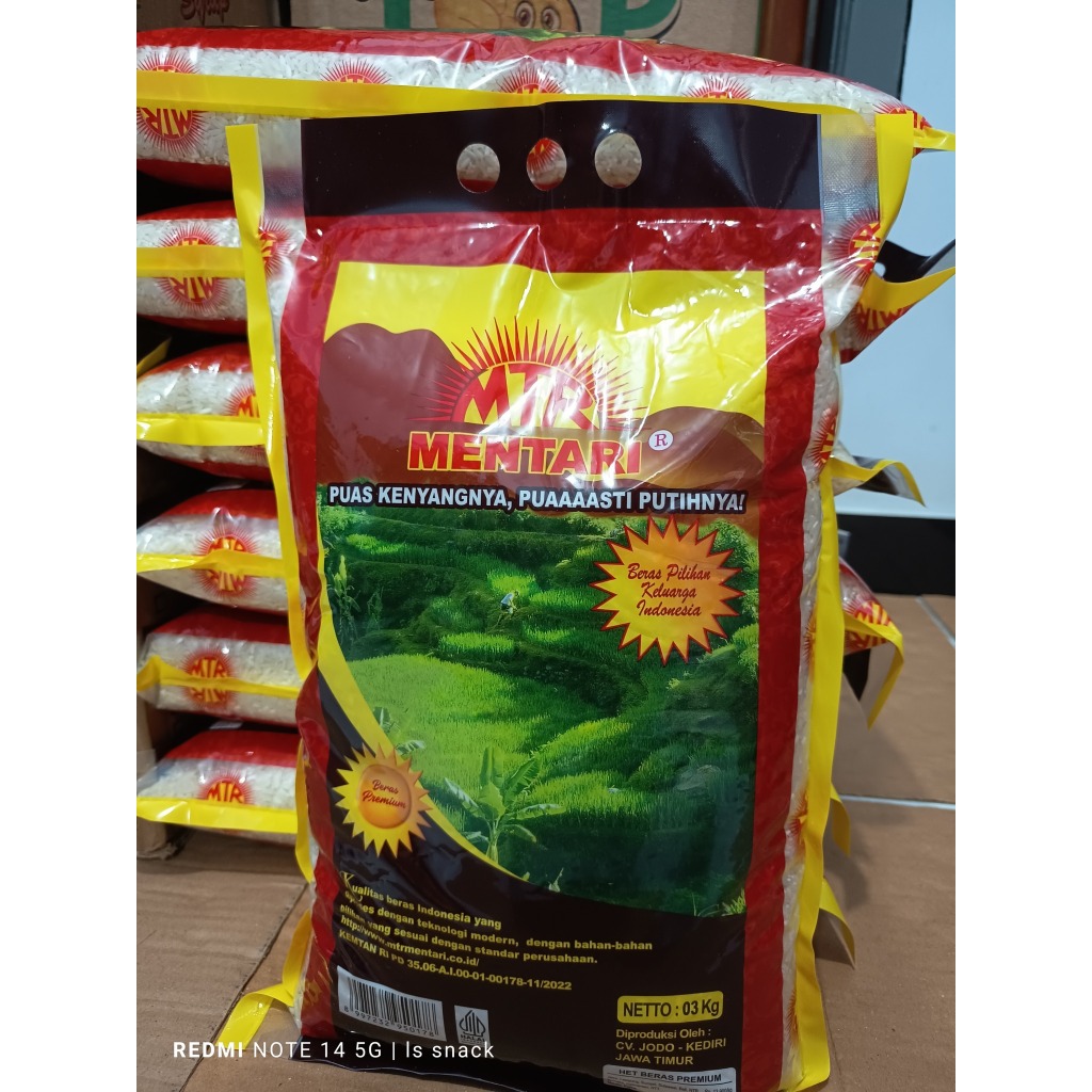 

Beras Mentari 3kg – Beras Premium, Pulen, Wangi, Sehat & Berkualitas!