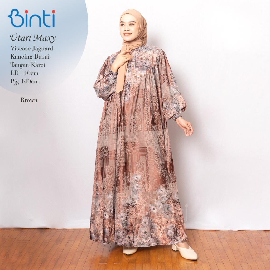 Utari Baju Gamis Jumbo Bigsize Ld140 Maxy XXXXL Rayon Diamong Motif Print Dress Maxi