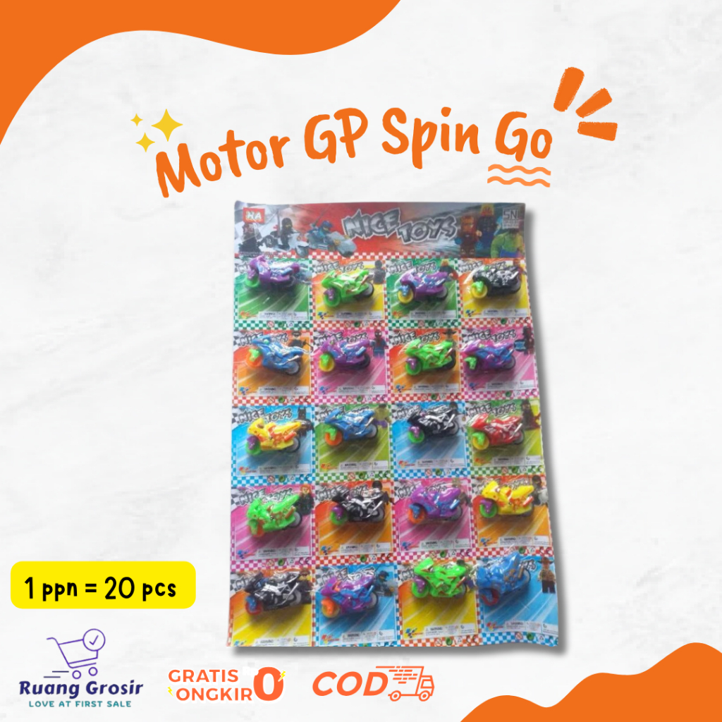 Motor GP Spin Go papan isi 20 pcs motor mainan