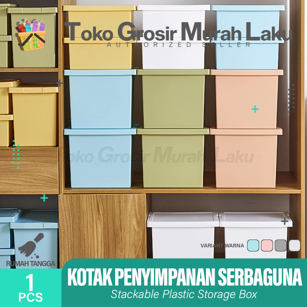 Storage Box Organizer Plastik Container Penyimpanan Serbaguna + Tutup