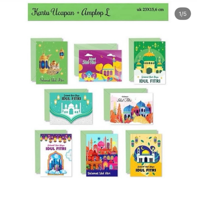 

Kartu Ucapan + Amplop Lebaran Besar 23x15,6 cm