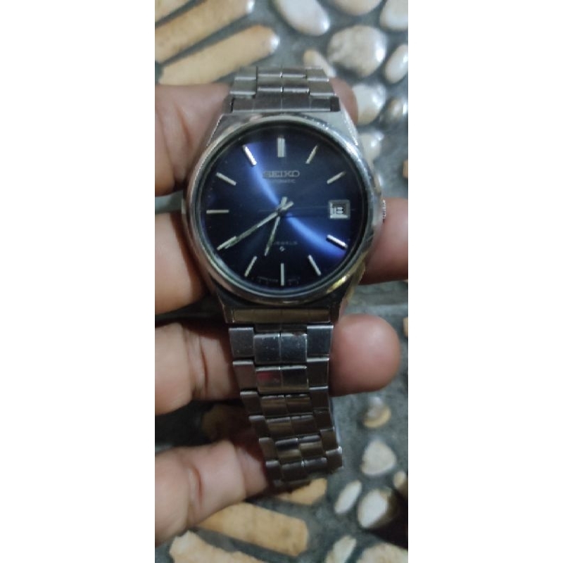 jam seiko otomatis 6308 vintage dial biru full original bekas second