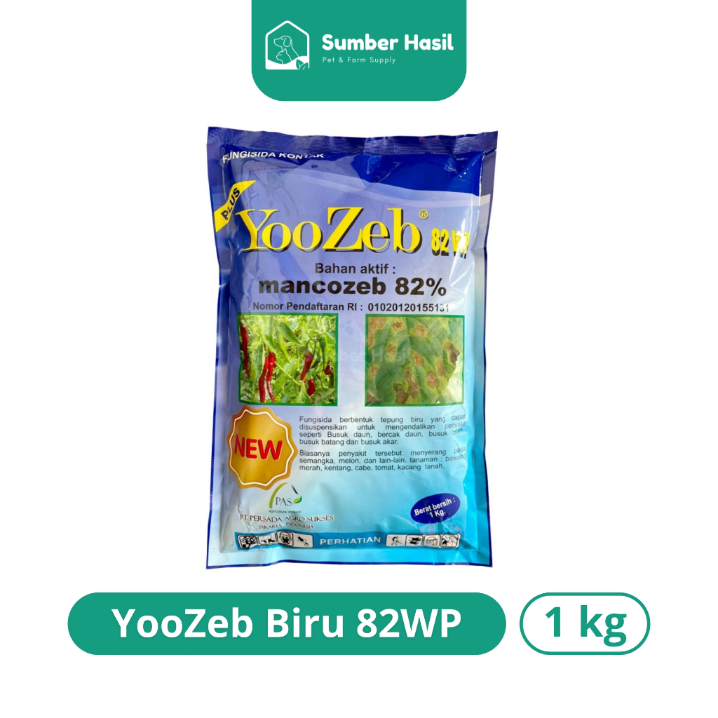 FUNGISIDA YOOZEB 82WP BLUE 1KG FUNGISIDA MANCOZEB BIRU 82WP YOOZEB BLUE ORIGINAL