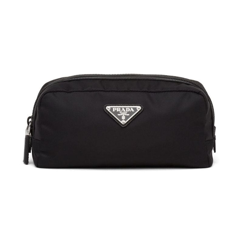 Prada Re-Nylon Saffiano Leather Toiletry Bag Black