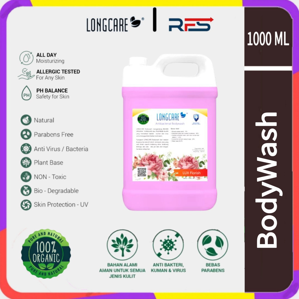 RFS | LONGCARE Body Wash LUX FLORISH 1000 ML | Bersih Maksimal |Melembapkan | Menyenangkan | Melembu